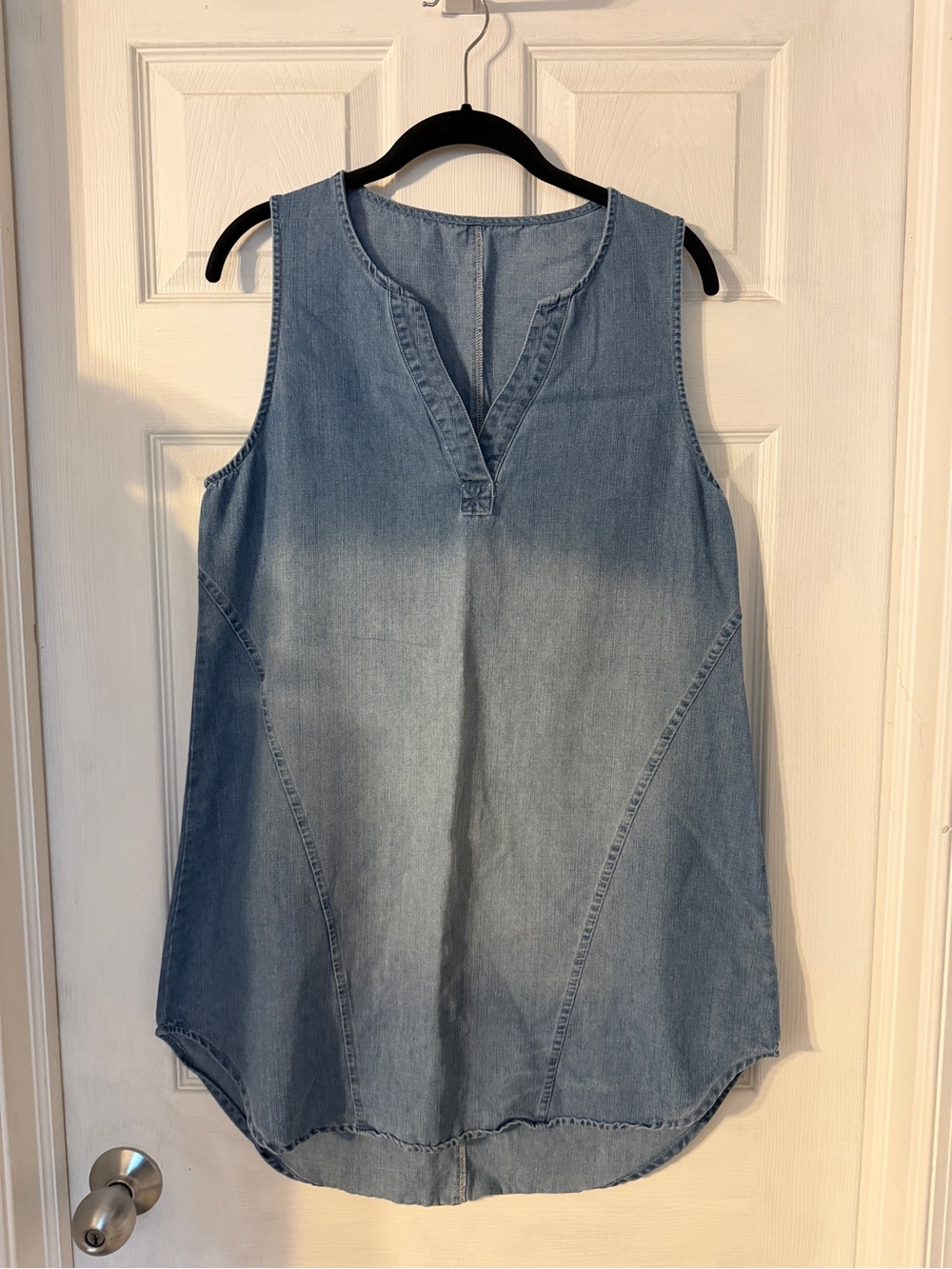 Cupshe Light Blue Denim Sleeveless Mini Dress
